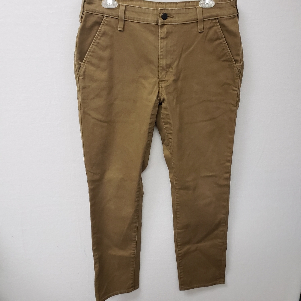 Levi's Mens Straight Khaki Dark Tan Jeans Casual Work Denim 34x32 (33x31 True)